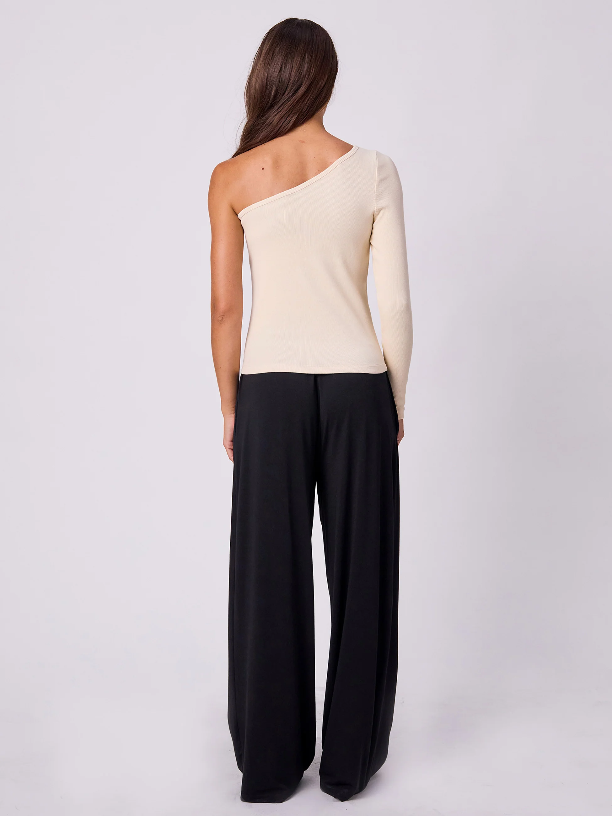 Asymmetric Organic Cotton Long Sleeve - Chalk - Image 5