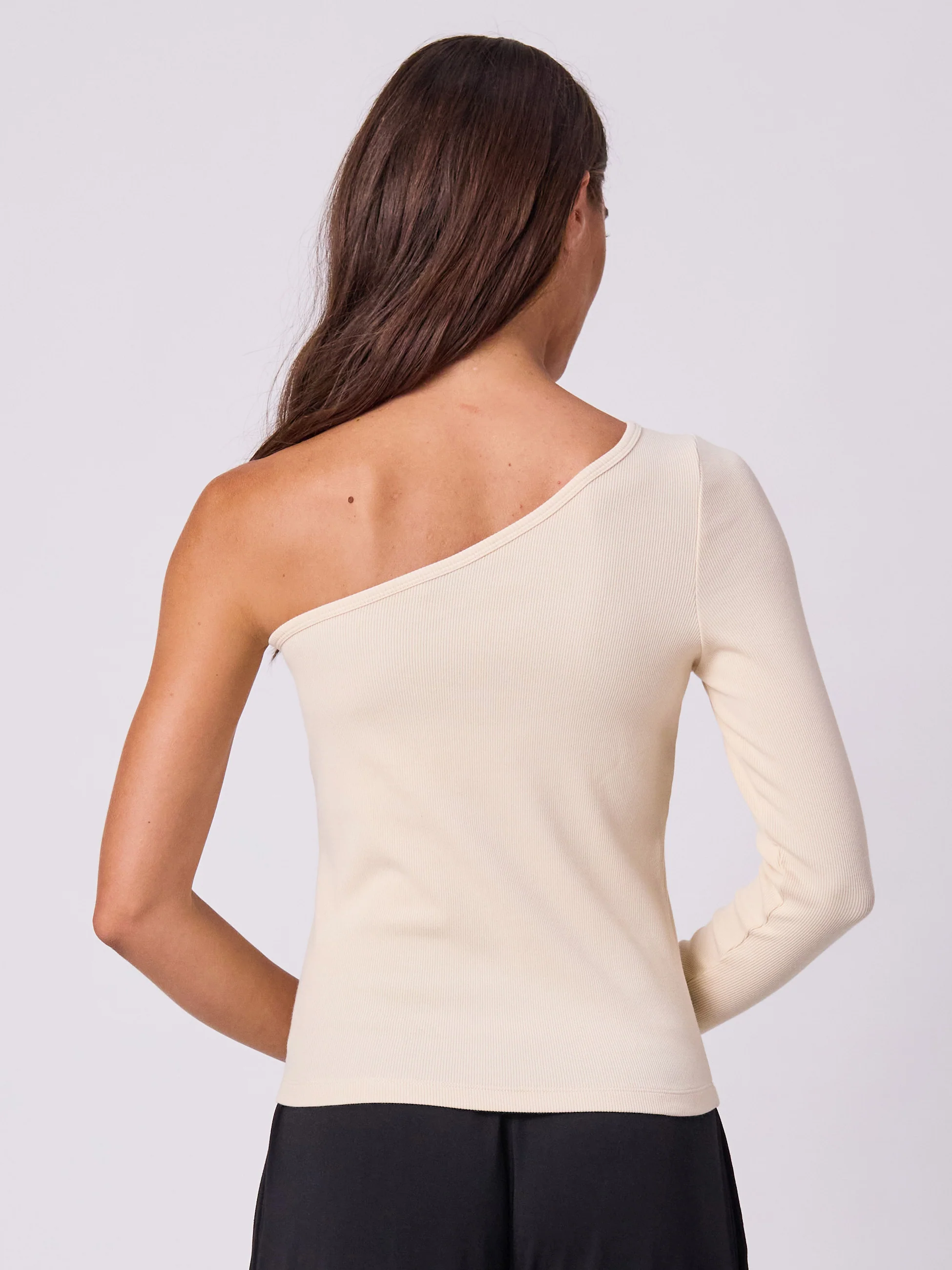 Asymmetric Organic Cotton Long Sleeve - Chalk - Image 7
