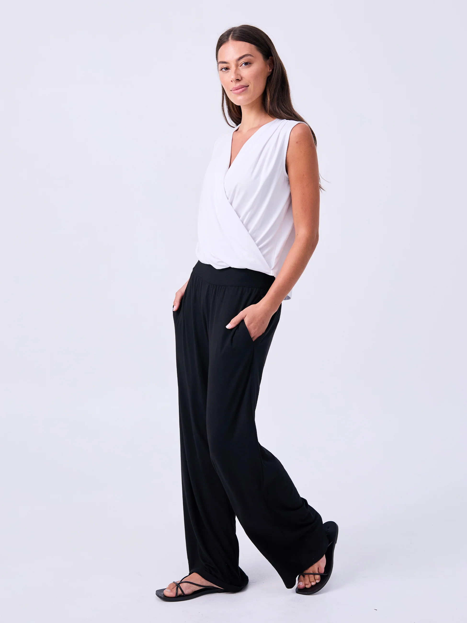 Athena Drape Top - White - Image 4
