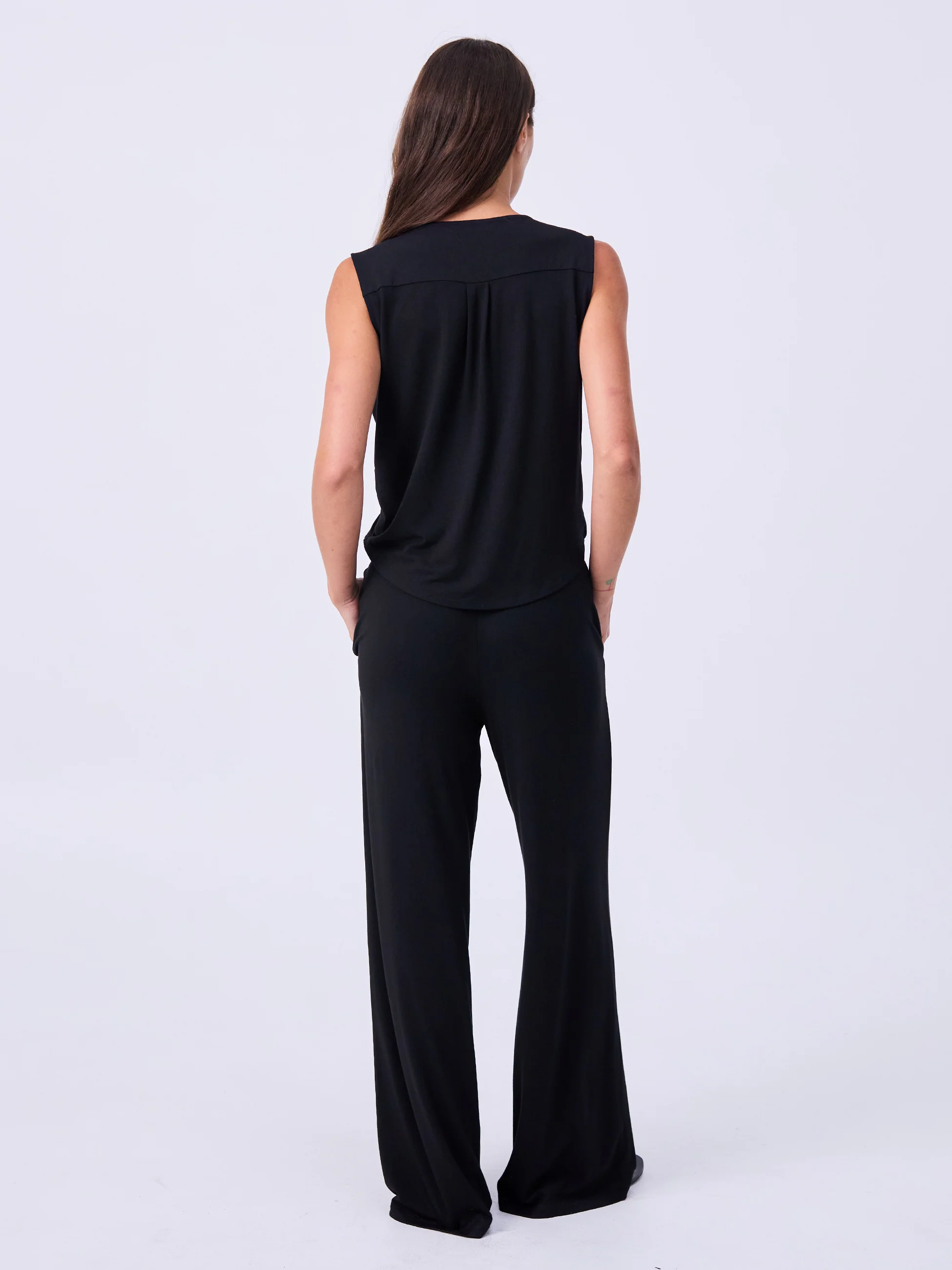 Nomad Modal Wide Leg Pant - Black - Image 7