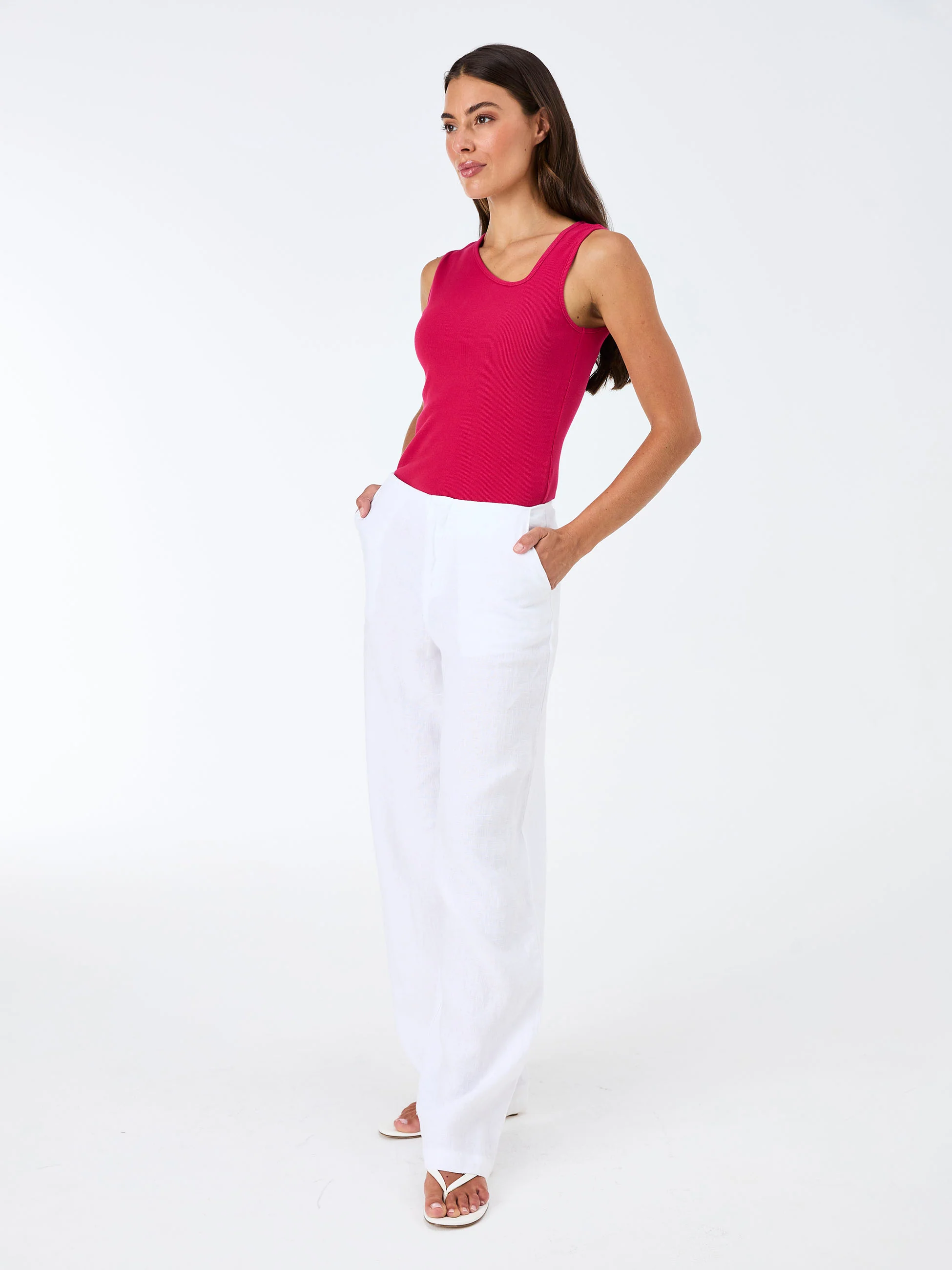Riva Rib Tank - Cerise - Image 4